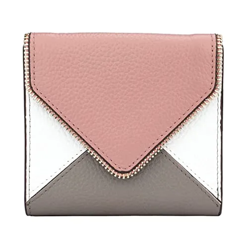 Lavemi RFID Blocking Small Compact Leather Wallets Credit Card Holder Case for Women(Envelope Dark Pink)