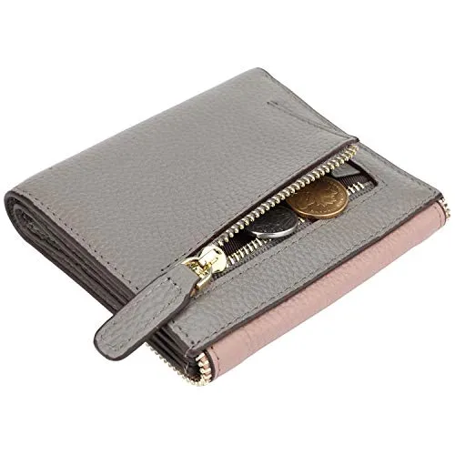 Lavemi RFID Blocking Small Compact Leather Wallets Credit Card Holder Case for Women(Envelope Dark Pink)