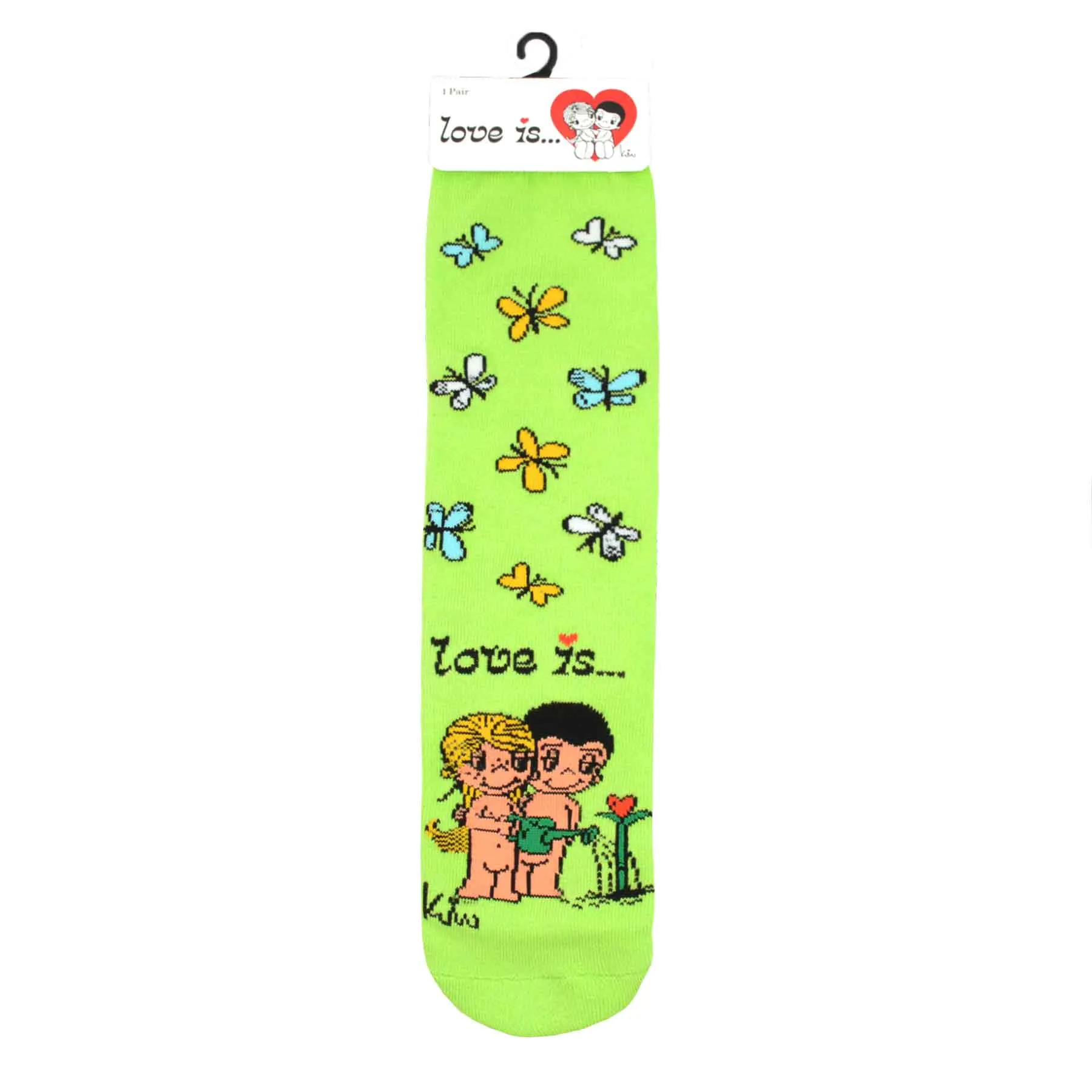 Love Is Butterflies In My Stomach....Knitted Cotton Crew Socks