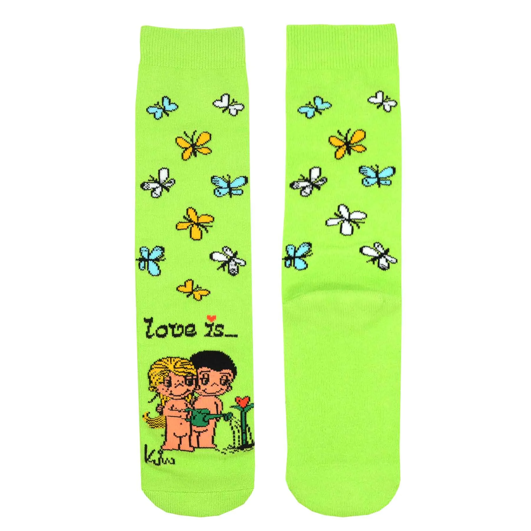Love Is Butterflies In My Stomach....Knitted Cotton Crew Socks