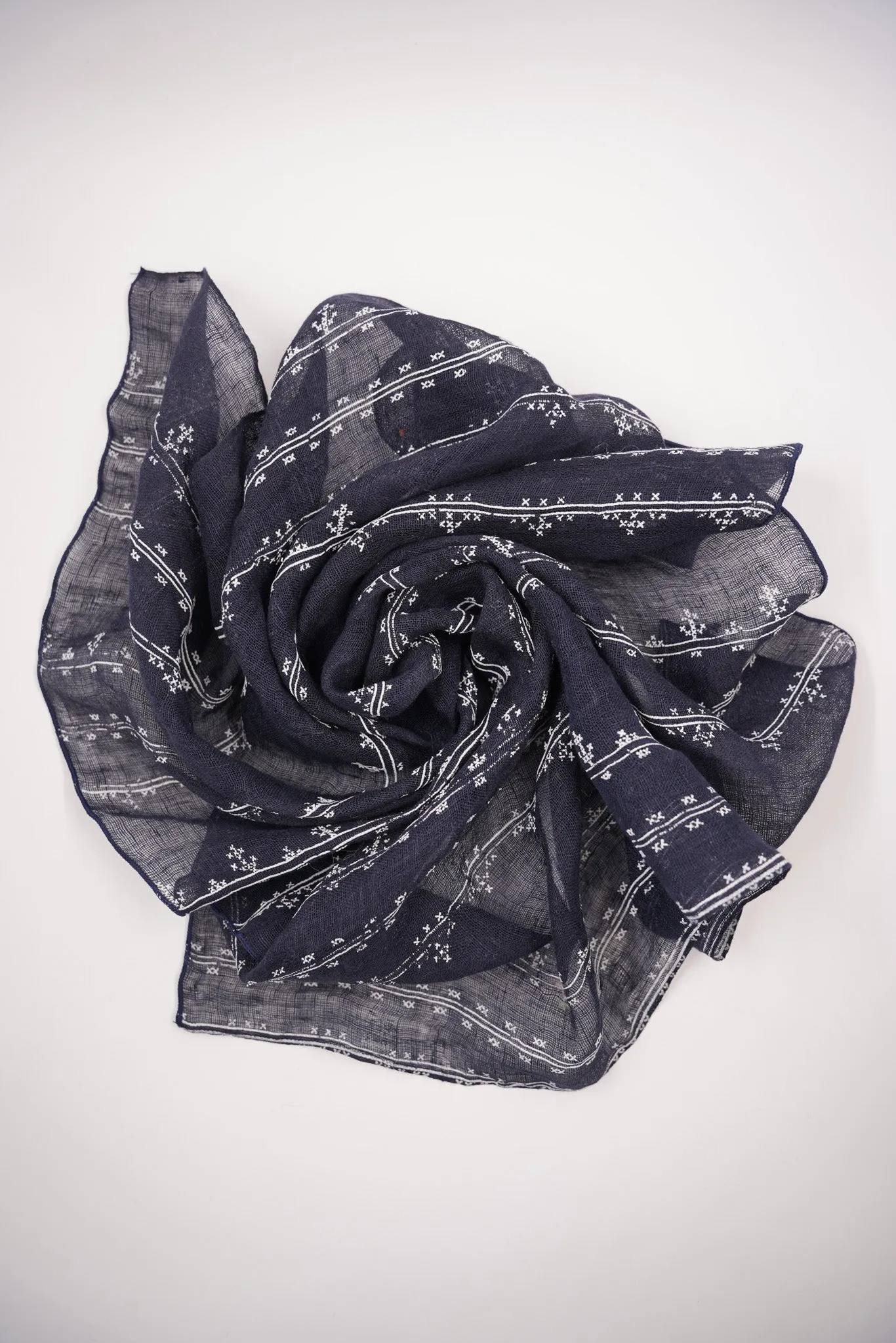 Navy Pattern Neck Scarf
