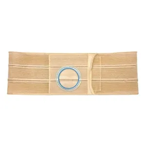 Nu-Hope Support Belt, Original Flat Panel, 2-5/8" x 3-1/8" Stoma, 6" Wide, Right, 1" From Bottom, Medium (32" to 36" Waist), Beige