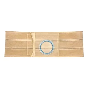 Nu-Hope Support Belt, Original Flat Panel, 3-1/8" Stoma, 6" Wide, Left, 1" From Bottom, XL (41" to 47" Waist), Beige