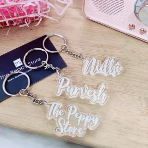 Personalised Acrylic Name Keychains - Engraved ( Prepaid orders Only)