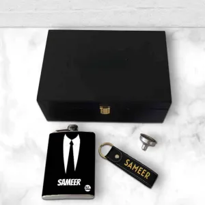 Personalized Gifts for Him Ideas Gift Box Hip Flask Keychains Set