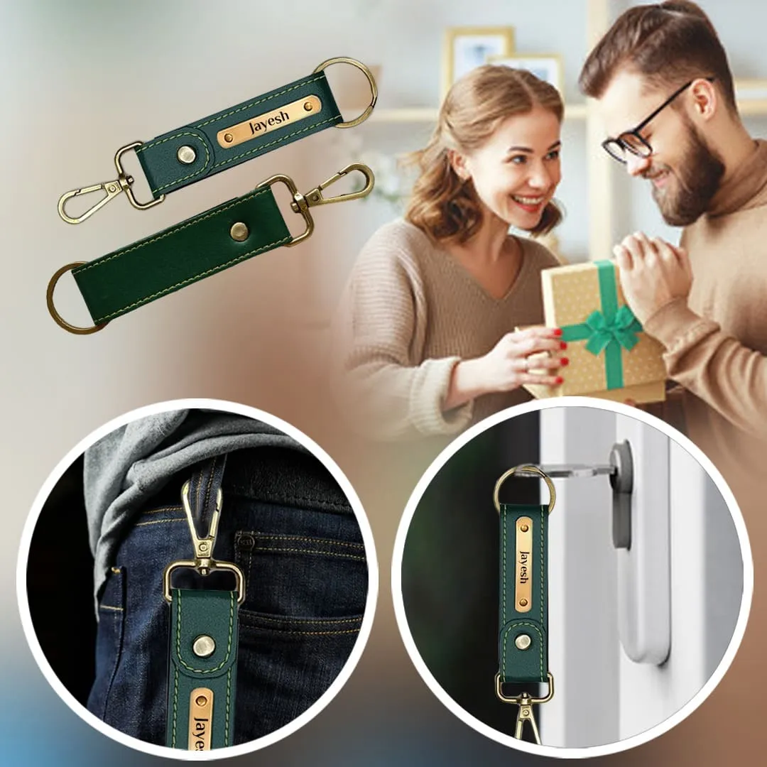 Personalized Keychain with Hook - Green
