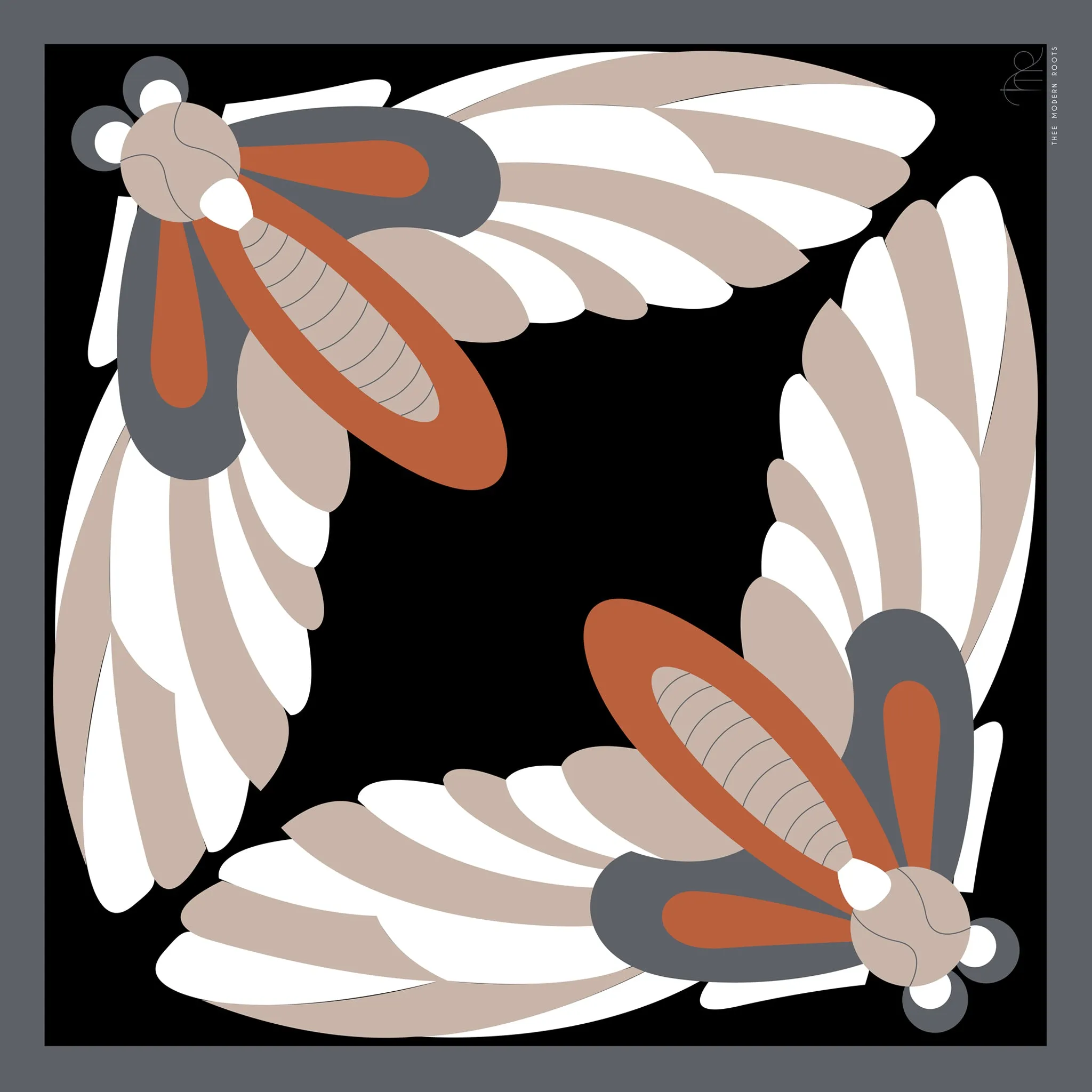 Reversed Bugs Men Silk Scarf