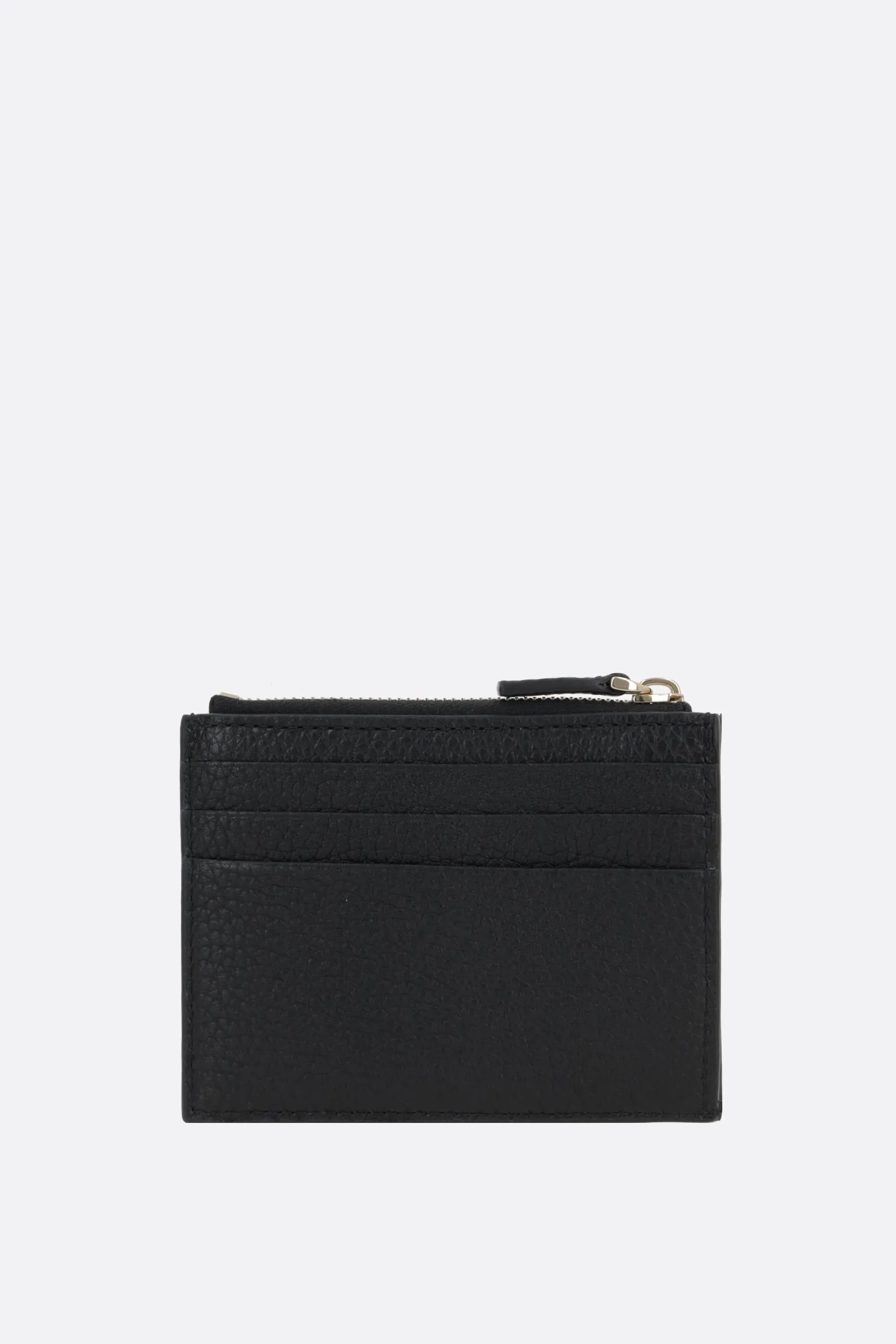 Rockstud Grained Leather Card Case