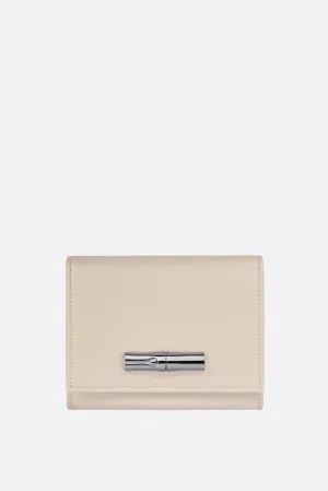 Roseau Pattern Cowhide Leather Wallet