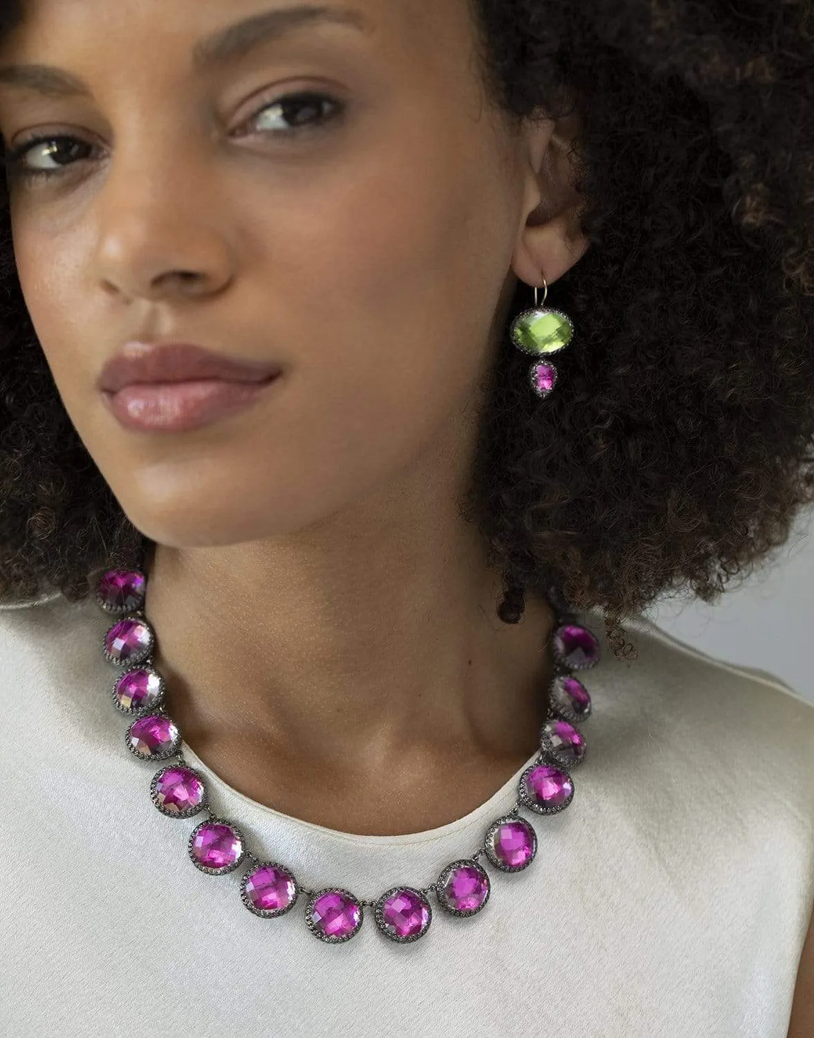 Sadie Mis-Matched Double Drop Earrings - Verbena