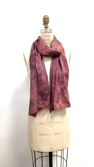 Silk Scarf in Burgundy - Natural Dyes - Hand Rolled Edges