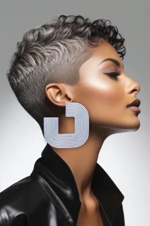 Silver C-Square Earring