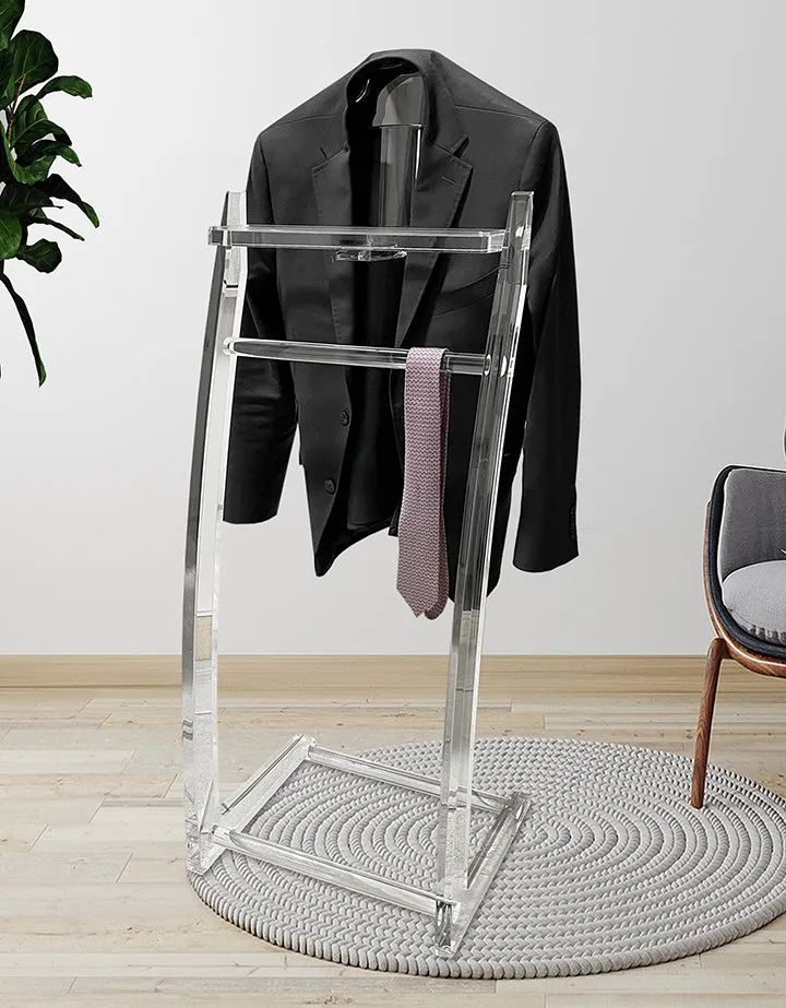 Simply Brilliant Acrylic Men's Clothes Rack Valet Stand