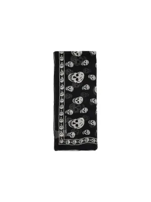 Skull Pattern Silk Scarf