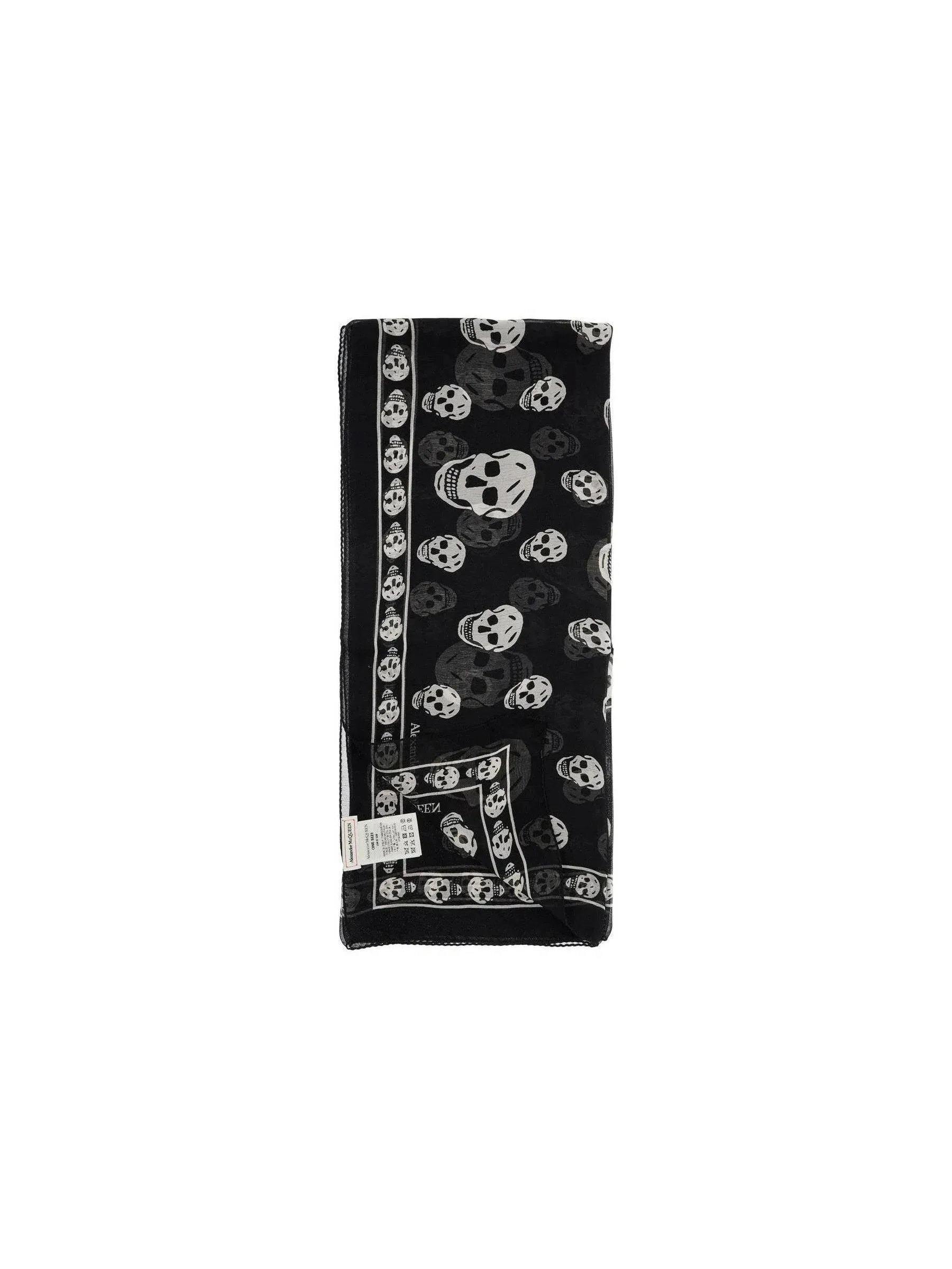 Skull Pattern Silk Scarf