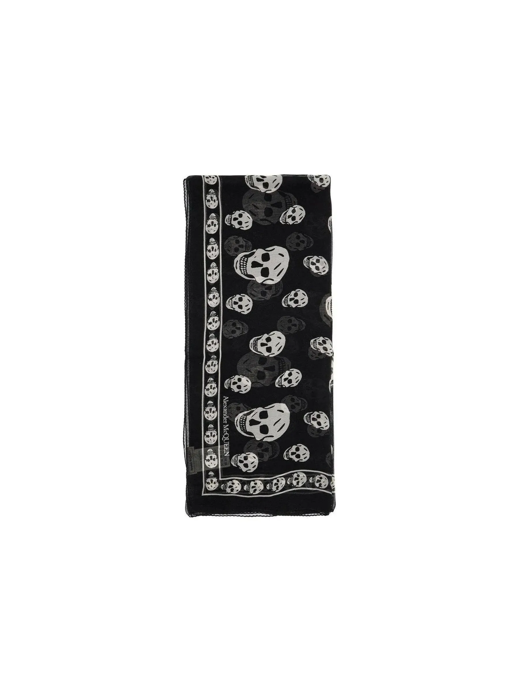 Skull Pattern Silk Scarf