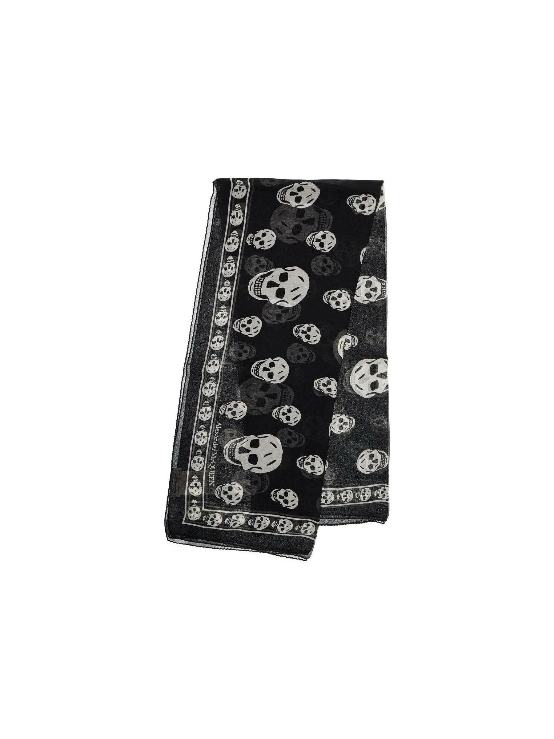 Skull Pattern Silk Scarf