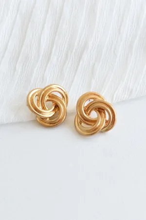 STATEMENT GOLD KNOT STUD EARRINGS