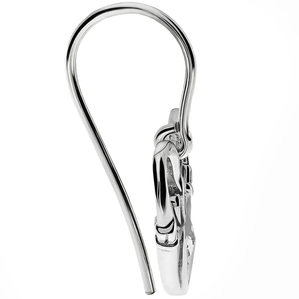 Sterling Silver Claddagh Earrings UES-6162
