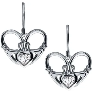 Sterling Silver Claddagh Earrings UES-6162