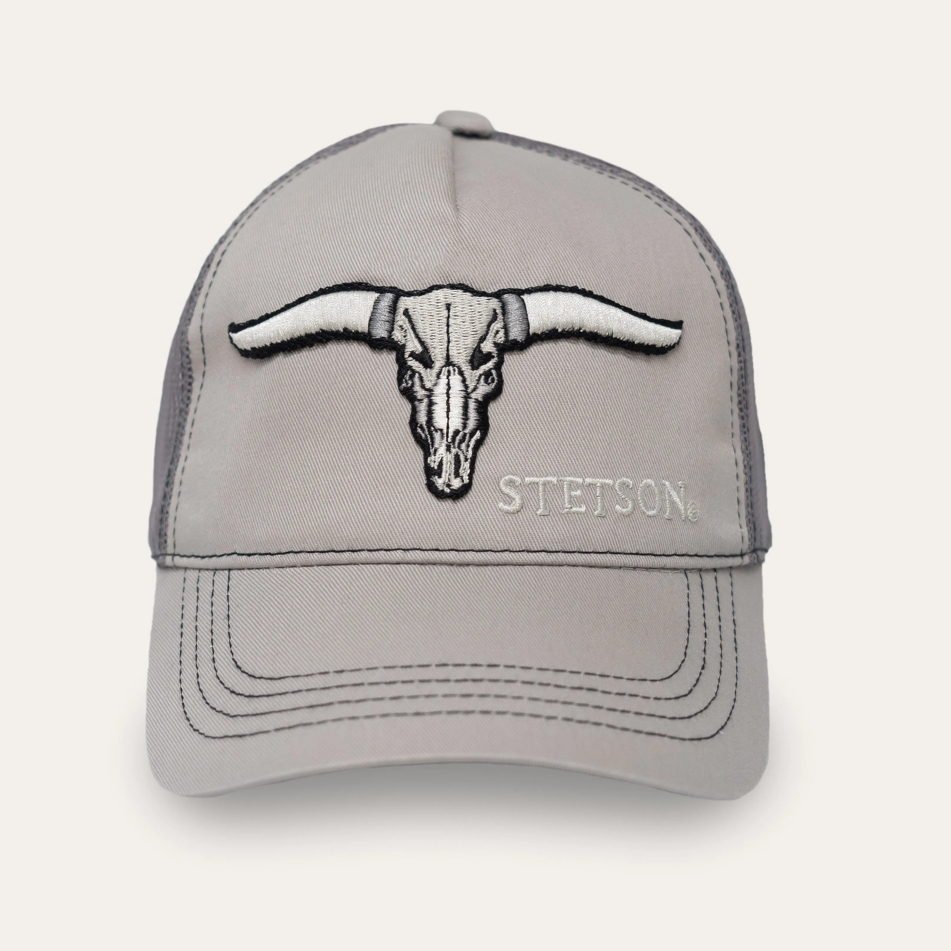 Stetson | Buffalo Horns Trucker Cap | Grey