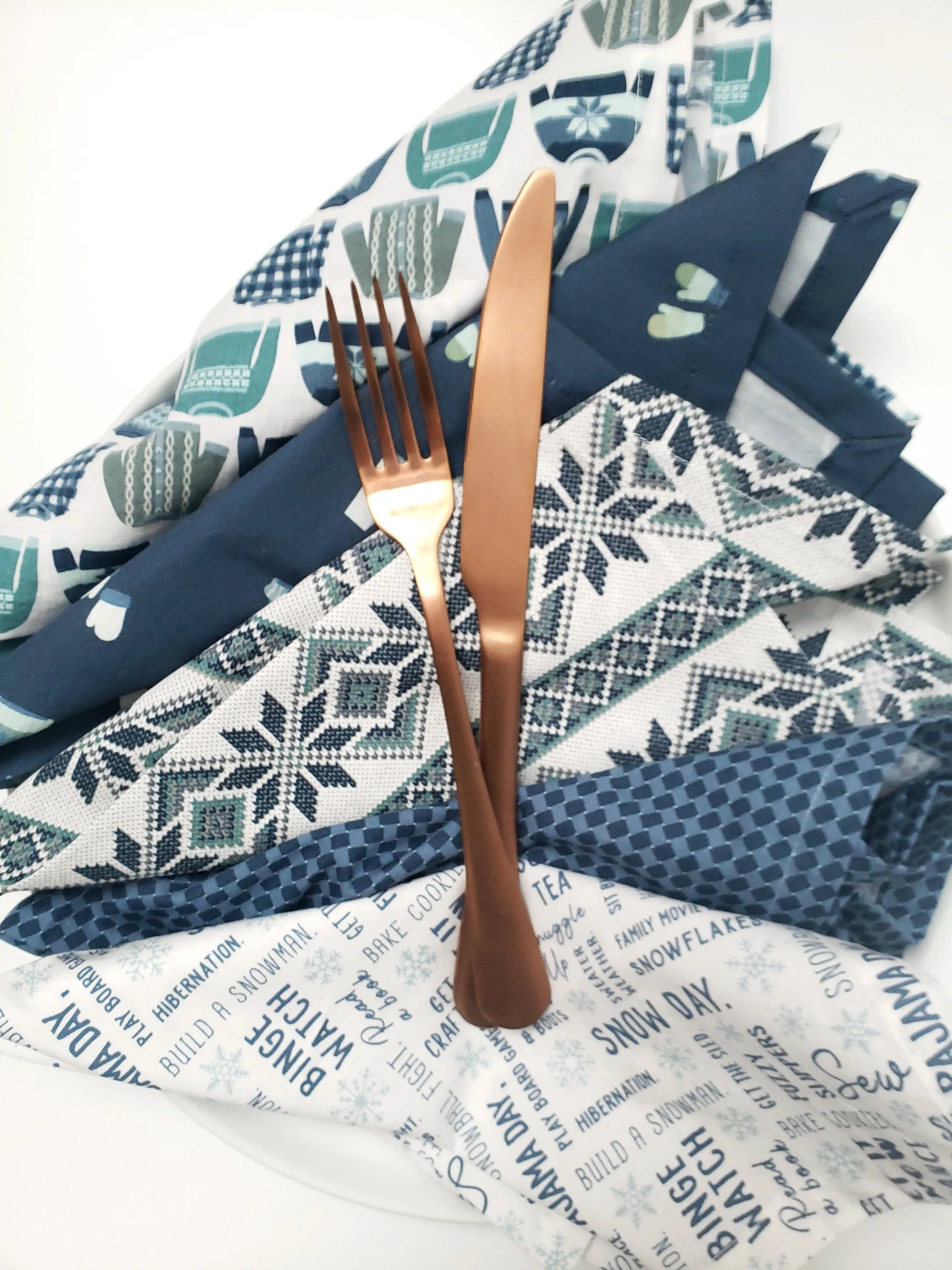 Sweater Weather Cloth Napkins, Set of 5 by 90 West Linen Co.