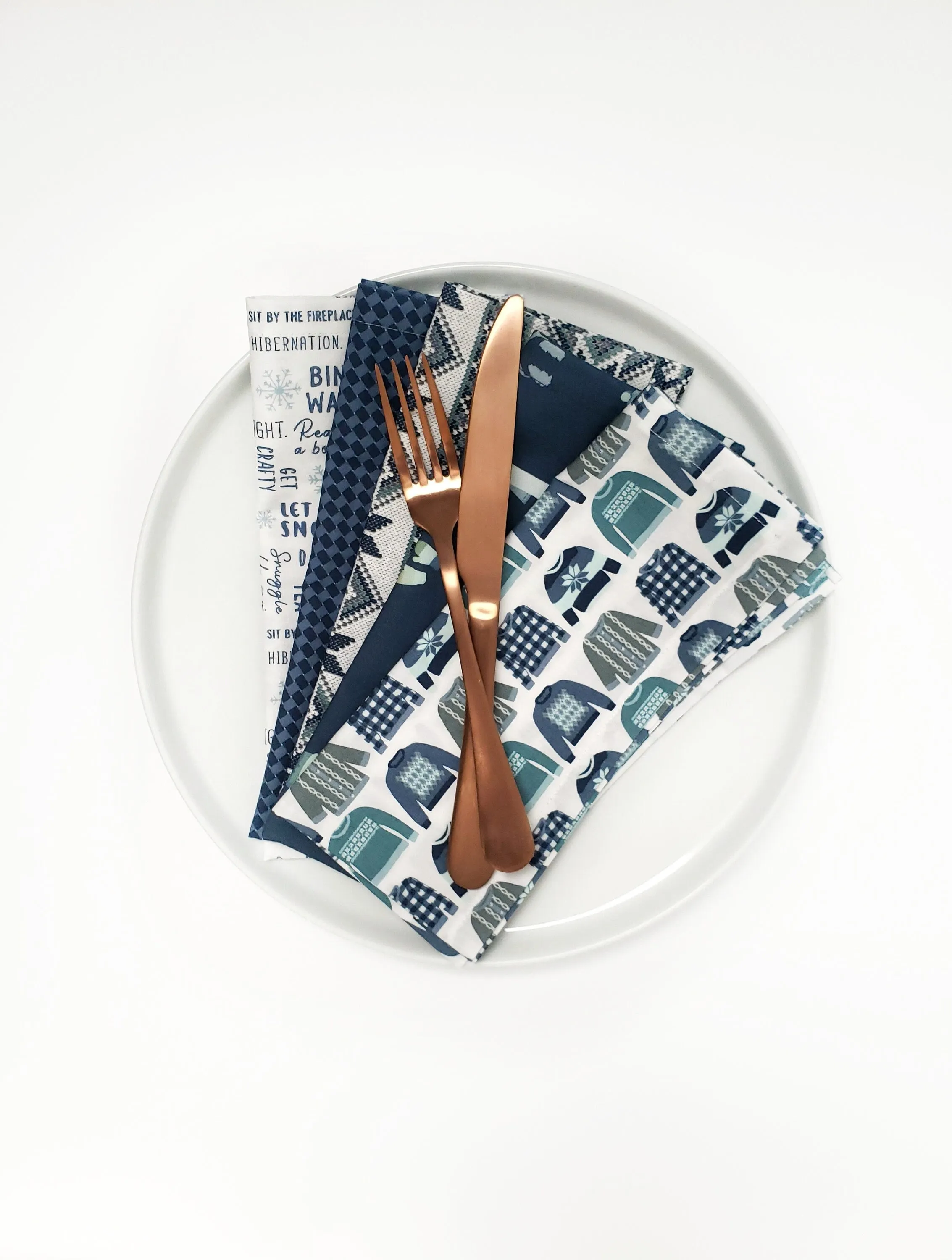 Sweater Weather Cloth Napkins, Set of 5 by 90 West Linen Co.