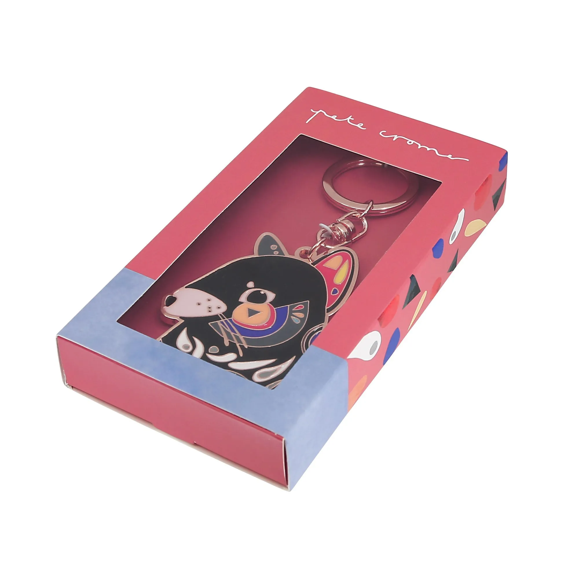 Tasmanian Devil Keychain - rose gold metal