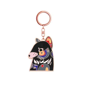 Tasmanian Devil Keychain - rose gold metal