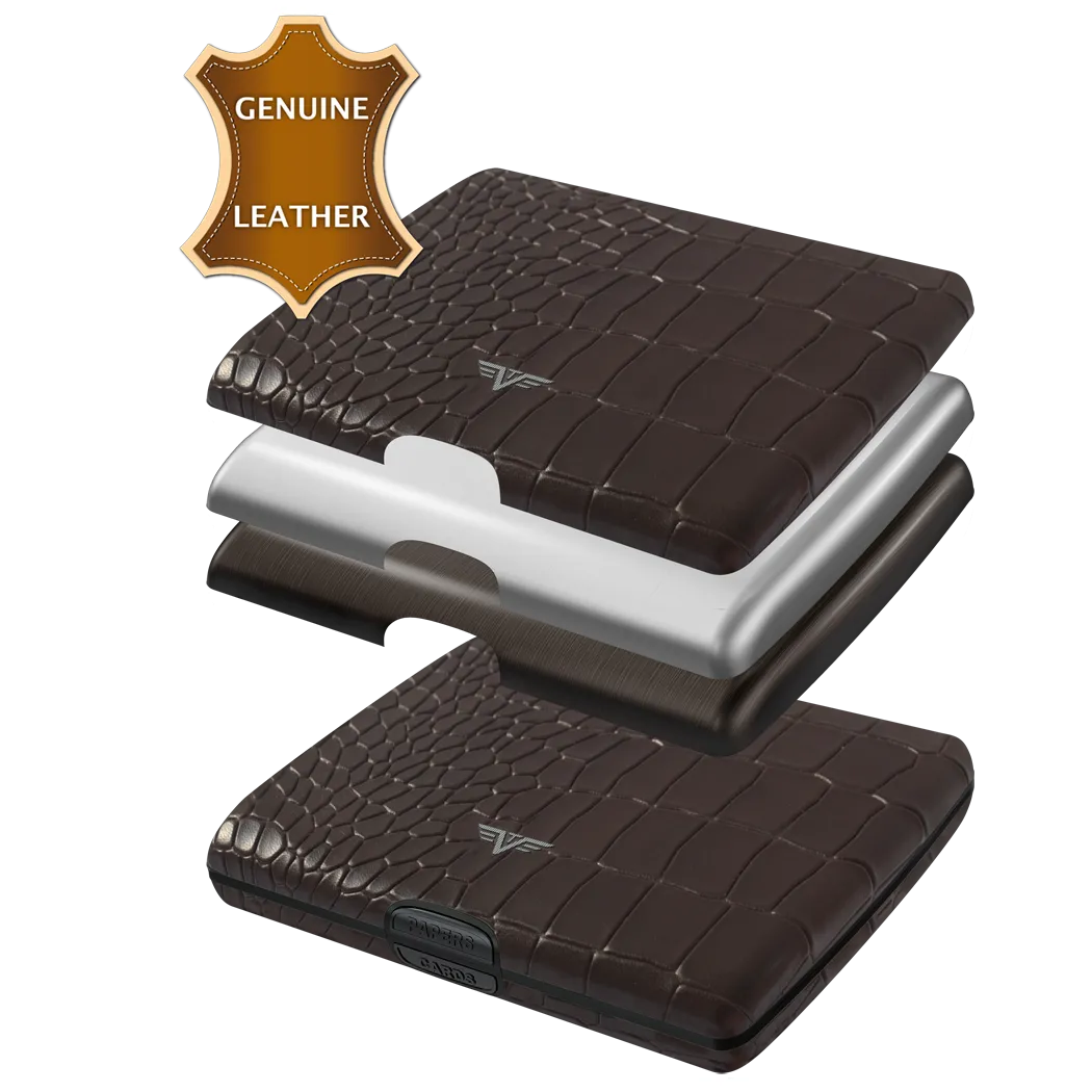 TRU VIRTU Aluminum Wallet Ray - Paper & Cards - Leather Line - Carbon