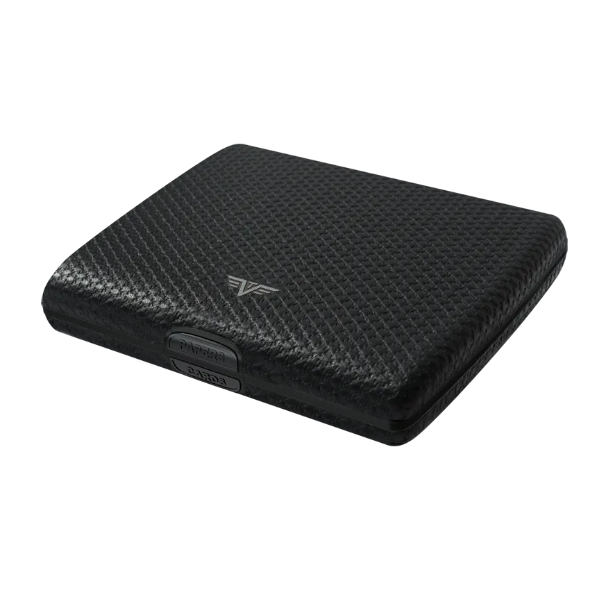 TRU VIRTU Aluminum Wallet Ray - Paper & Cards - Leather Line - Carbon