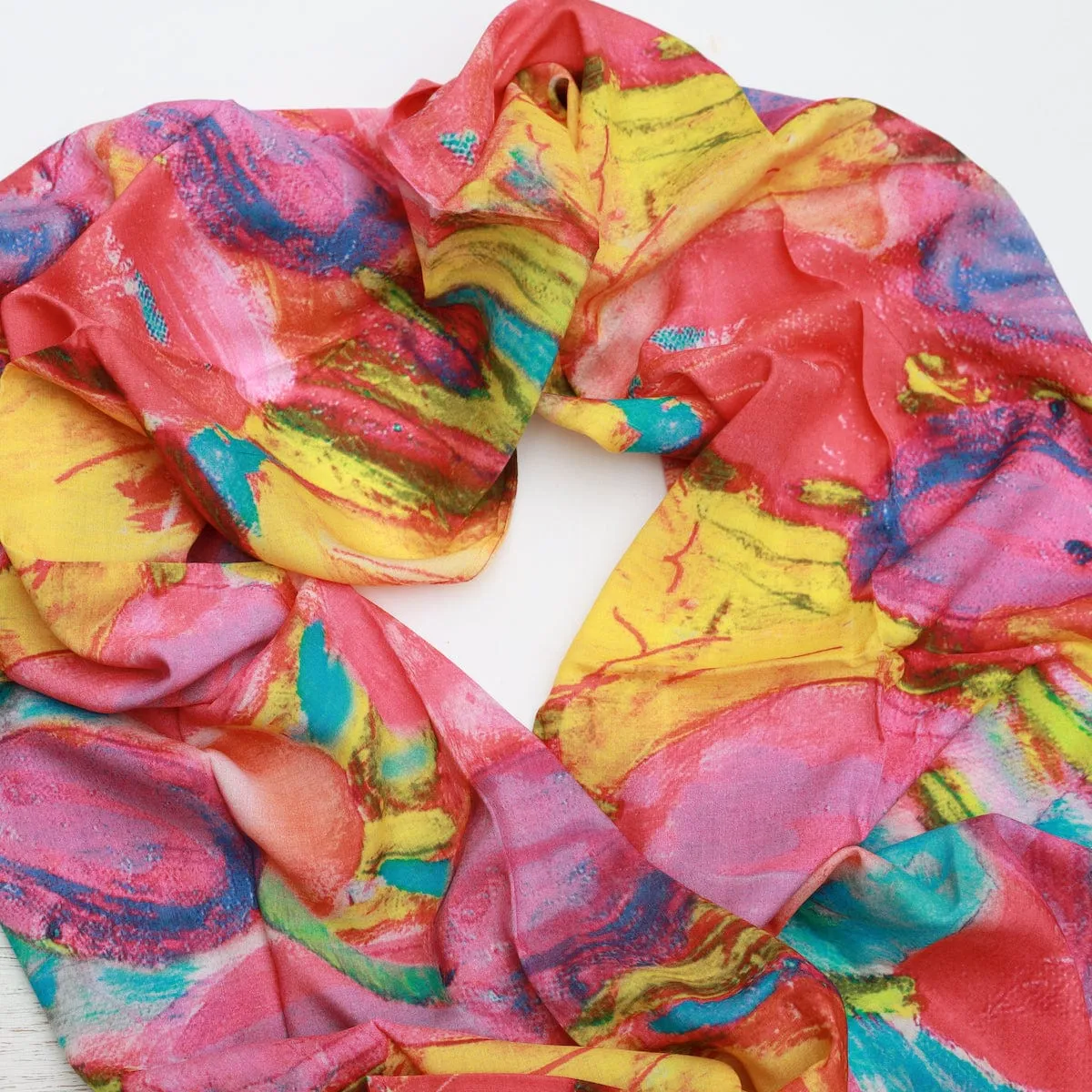 Vibrant Tulip Garden Cotton Scarf