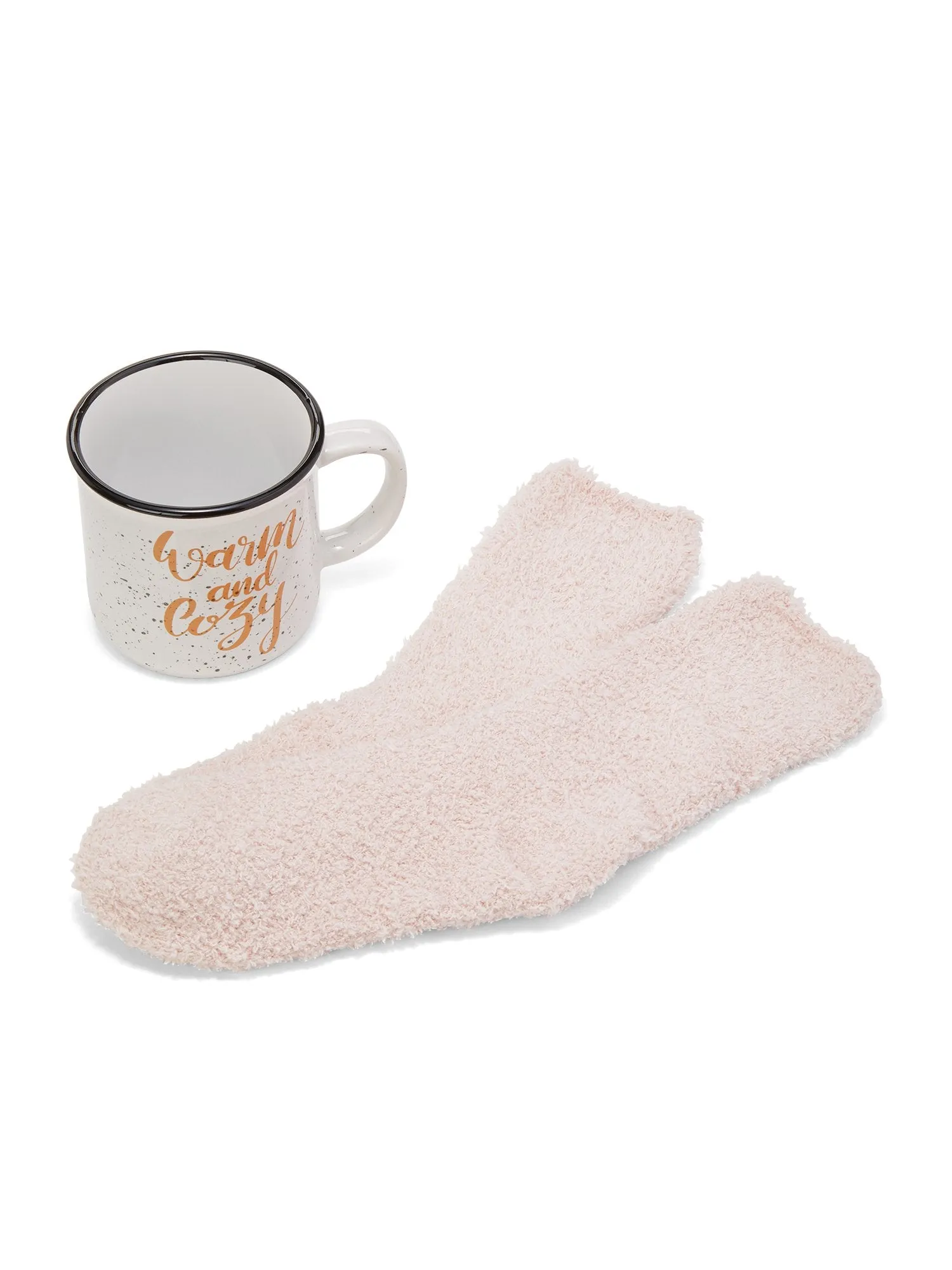 Warm And Cozy Mug & Pink Cozy Socks Set