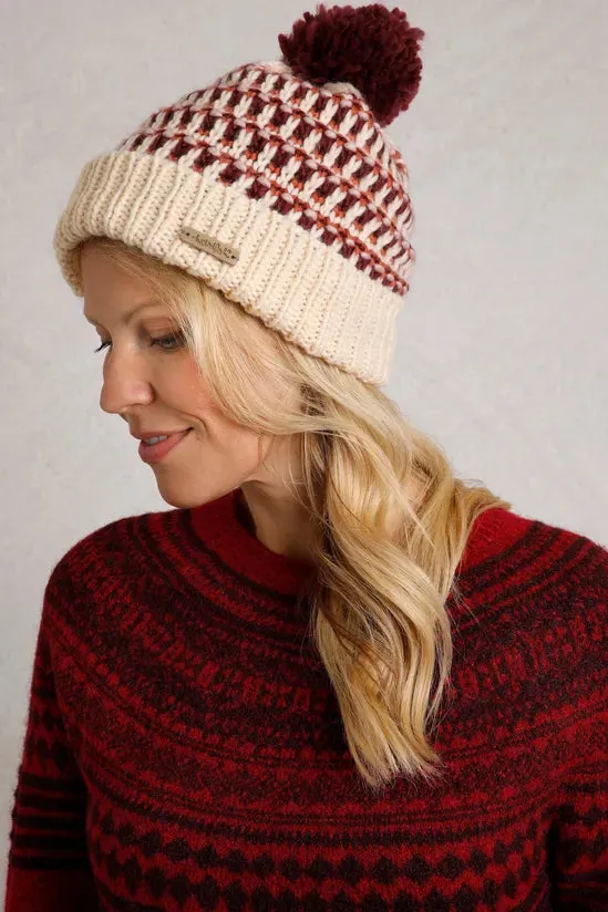 Weird Fish Zuki Bobble Hat Light Cream