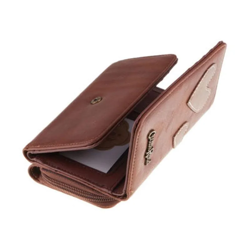 Women's Double Zip Stylish Wallet with Hearts -PL1912