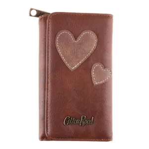 Women's Double Zip Stylish Wallet with Hearts -PL1912