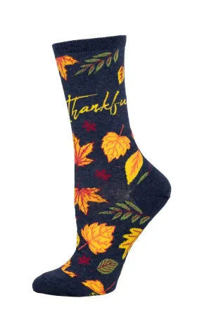 Women's SockSmith Thankful for Fall Socks  Cozy, Pumpkin-Spiced Style for Autumn Lovers