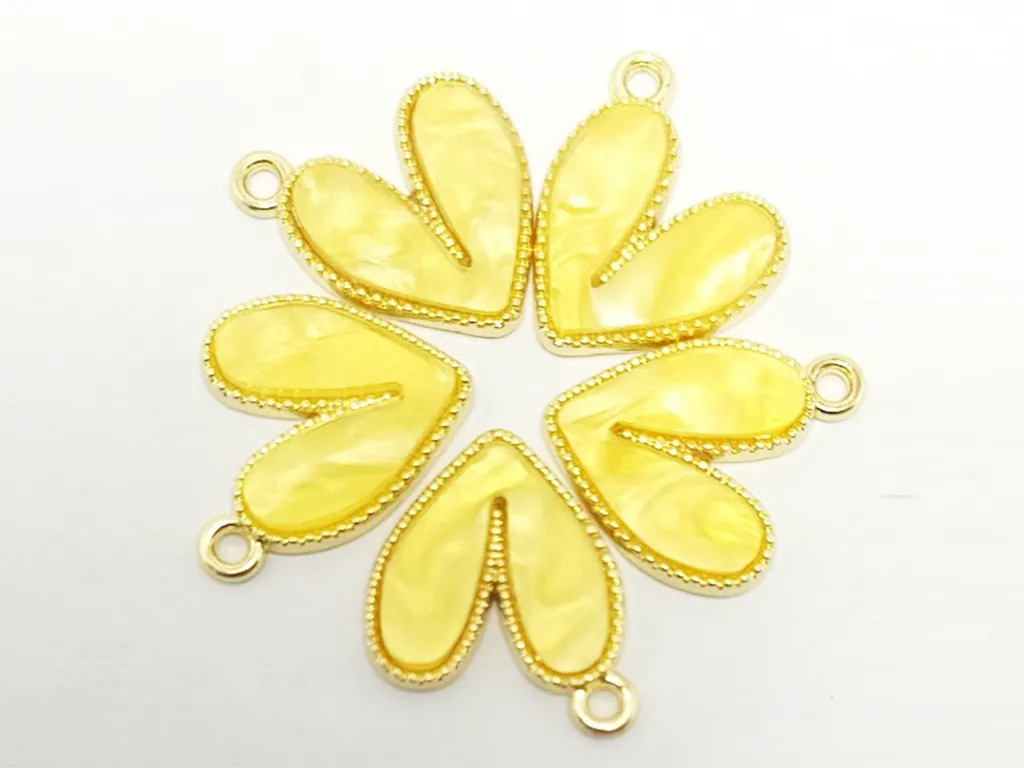 Yellow Heart Enamel Charm