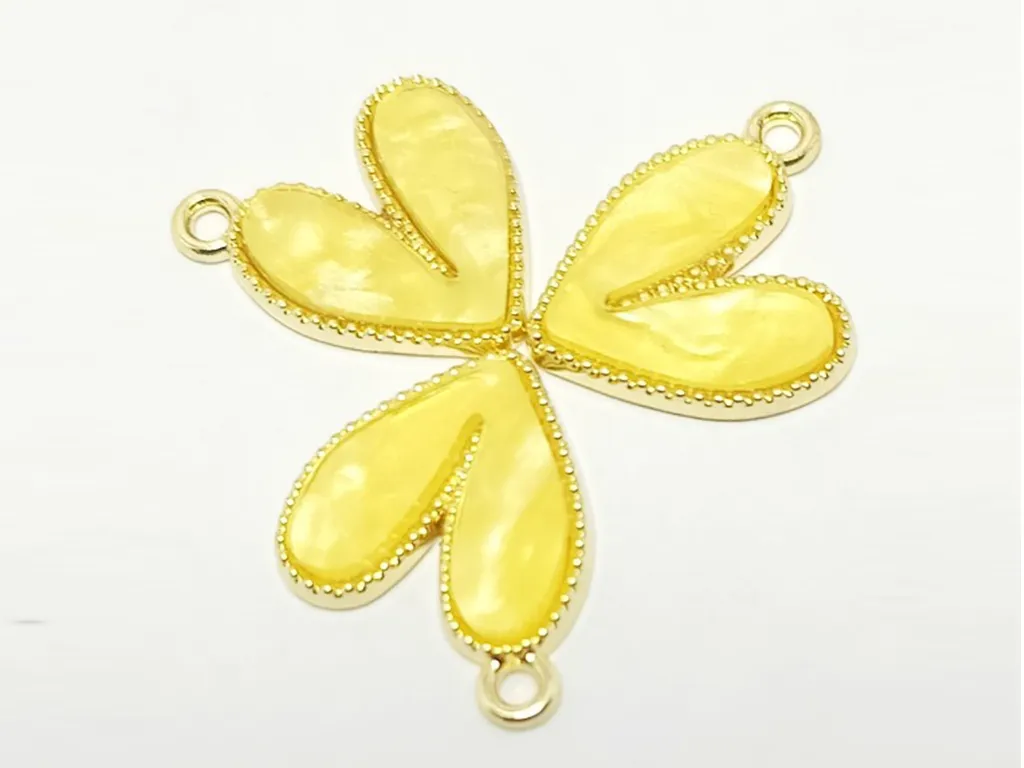 Yellow Heart Enamel Charm