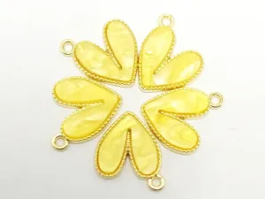 Yellow Heart Enamel Charm